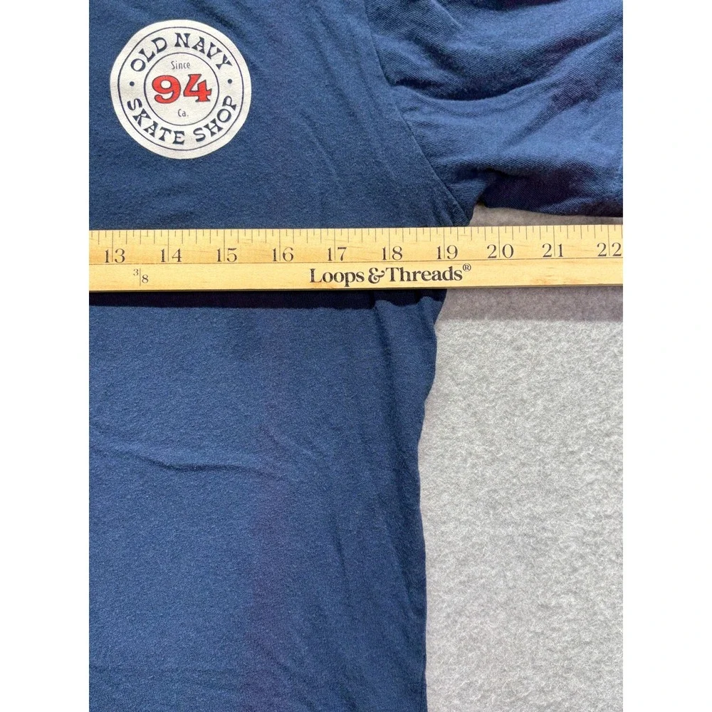 Old Navy Skate Shop Graphic Tee Navy Blue Boys XL 14-16 Short Sleeve T-Shirt
